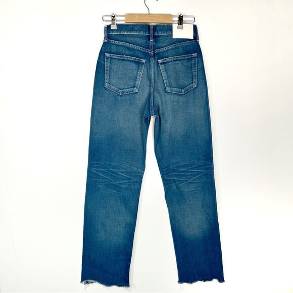 MOUSSY Walmore Wide Straight Leg High Rise Raw Hem Jeans - Picture 7 of 12